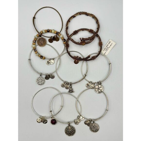 Alex And Ani Bracelets Lot Of 10 Silver Bronze Tone Buddha Path Of Life Crystal‎ - Picture 1 of 15